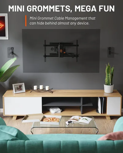 Miniatura 2 de ECHOGEAR Ocultador de cable de TV - Kit de gestión de cables mini en pared de 2.5 pulgadas, corrector de cables para televisores montados en la Negro