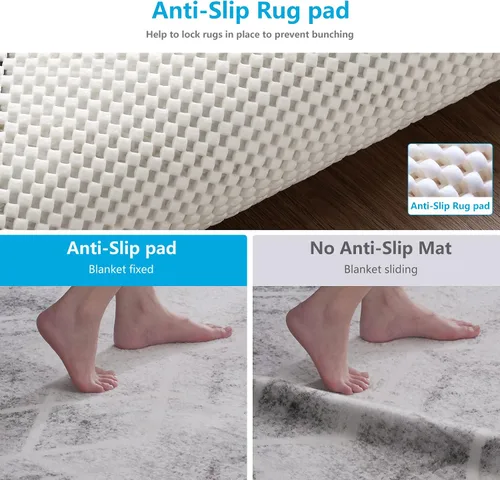 Miniatura 3 de Almohadillas Antideslizantes para Alfombras de Área, Agarraderas Antideslizantes para Alfombras 2x4 Pies, Almohadilla Extra Gruesa Anti-Deslizante