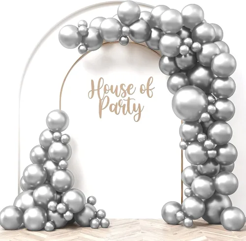 Miniatura 25 de HOUSE OF PARTY Globos azules metálicos: guirnalda de globos azules, globos metálicos azules de 5/12/18 pulgadas para decoraciones de graduación