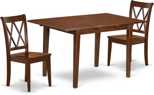 Miniatura 7 de East West Furniture PSCL5-MAH-W - Juego de mesa de comedor de 5 piezas, incluye una mesa de cocina rectangular con hojas de mariposa y 4 sillas