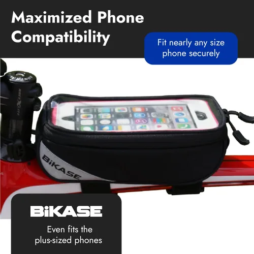 Miniatura 2 de BiKase Beetle - Bolsa grande para teléfono para bicicleta eléctrica, soporte de teléfono de nailon resistente al agua para bicicletas, compatible