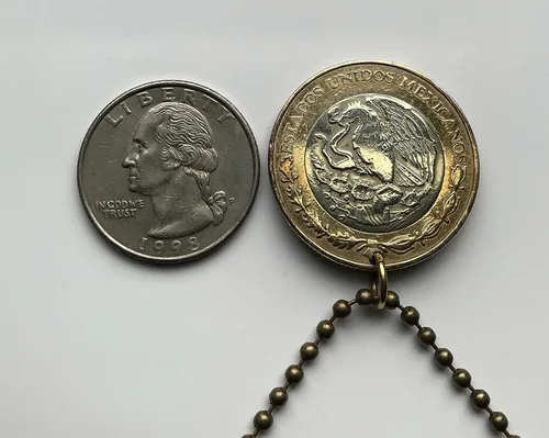 Miniatura 6 de 2021 México 10 Pesos moneda colgante azteca sol calendario piedra del sol piedra del sol escultura Méxica Tonatiuh Tlaltecuhtli Yohualtecuhtli