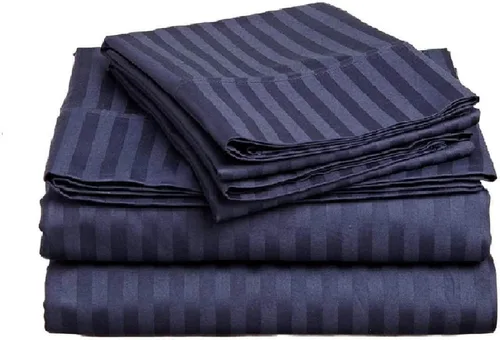 Miniatura 2 de Real juego de 3 sábanas bajeras y 2 fundas de almohada de algodón natural peinado de fibra larga, tejido de satén suave y sedoso, tamaño individual