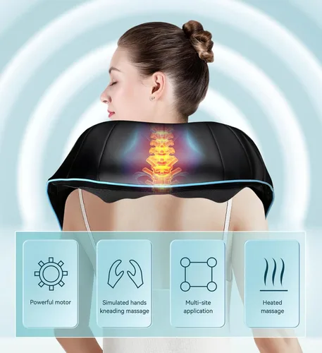 Miniatura 4 de Mo Cuishle Masajeador Shiatsu de Cuello y Hombro con Calor – Masaje de Amasamiento Profundo para Relajación – Ideal para Navidad, Día de la Madre