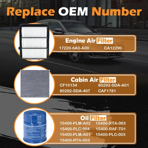 Miniatura 3 de 172206MAJ01 Filtro de aire de motor y filtro de aire de cabina CF11182 apto para Honda Accord 2.0L Hybrid 2023-2025, Honda CR-V 2.0L Hybrid 2023-2025