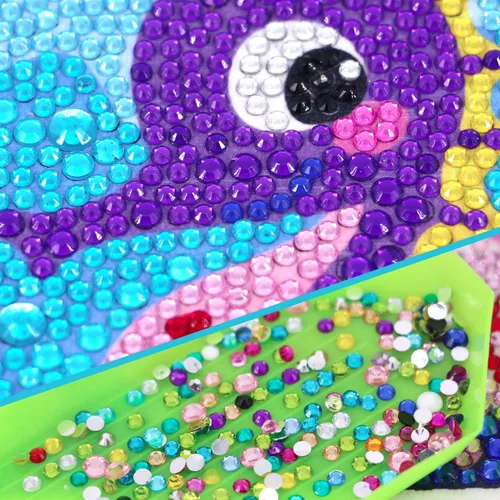 Miniatura 2 de Kits de pintura de diamantes 5D para niños, 7.1'' x 7.1'' pulgadas, marco de madera, artes y manualidades de diamantes para niños, pegatinas