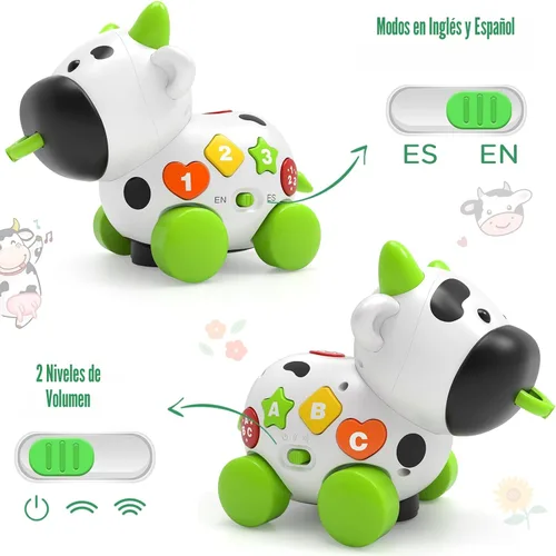 Miniatura 4 de Talkfun Juguetes Musicales de Vaca para Niños y Niñas de 1+ Año, Juguete Bilingüe para Bebés de 6-12-18 Meses, Juguetes para Niños de Un Año, Regalo