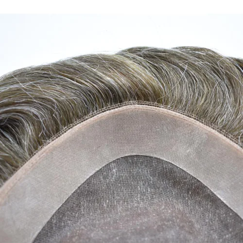 Miniatura 6 de Tupé para hombre, piezas de cabello humano real, sistema de reemplazo de cabello fino mono para hombres, postizo para hombres, prótesis de cabello