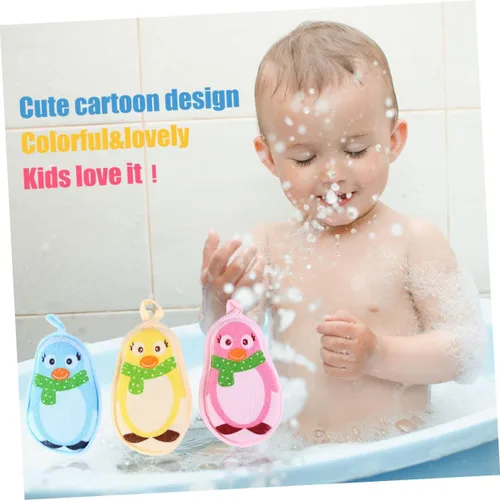 Miniatura 3 de ibasenice Toalla de baño para bebé, toalla de baño para niños, toallas de baño para niños, almohadilla exfoliante, esponja de baño para niños