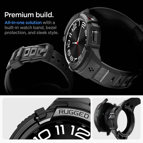 Miniatura 8 de Spigen Rugged Armor Pro Diseñada para Samsung Galaxy Watch 6 Classic 47mm Funda con Banda Cubierta Protectora de TPU con Correa