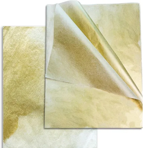 Miniatura 9 de TTLLQQ 40 hojas, 20 x 26 pulgadas, papel de seda impreso con estilo floral dorado para cajas de regalo, envoltura de regalo, manualidades, bodas