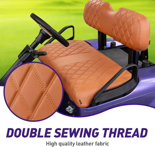 Miniatura 4 de NOKINS Juego de Fundas de Asiento de Diamante para Carrito de Golf, Compatible con EZGO TXT 1994-2013/EZGO RXV Almohada de Asiento Delantero