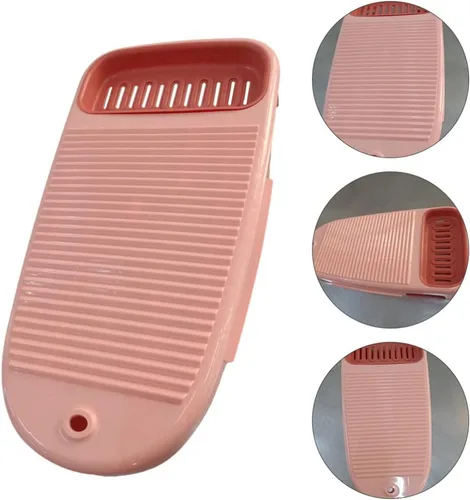 Miniatura 8 de Cabilock Lavadora portátil de plástico, tabla de lavar a mano, tabla de lavado antideslizante, tabla de lavado manual para herramientas de limpieza