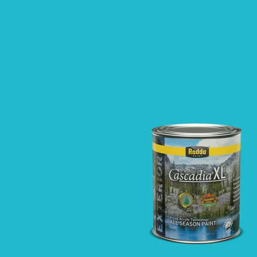 Miniatura 123 de Rodda Paint CASCADIA XL - Pintura e imprimación satinada para exteriores en uno, cuarto de galón, azul Madonna