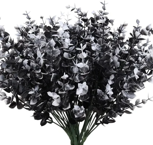 Miniatura 56 de RECUTMS - Flores artificiales, plantas artificiales, resisten los rayos ultravioleta, arbustos sintéticos, para interior y exterior, maceta