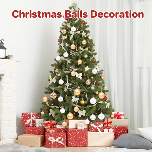 Miniatura 7 de DeckTheHalls Adornos de bolas de Navidad, 30 piezas de 2.5 pulgadas irrompibles, bolas de decoración navideña para colgar en el árbol de Navidad