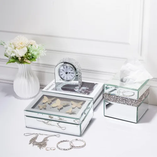 Miniatura 2 de Joyero de mariposa dorado mediano, organizador de joyas, organizador de almacenamiento decorativo para mujeres y niñas, regalo de lujo