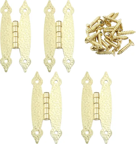 Miniatura 12 de Murtenze Paquete de 4 Bisagras en H Antiguas de Bronce de 3.5 Pulgadas, Bisagras de Gabinete de Acero Laminado en Frío, Bisagras Planas, Bisagras