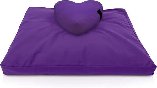 Miniatura 30 de Bean Products Juego de alfombrillas de meditación – Zafu almohada de piso orgánica de trigo sarraceno + almohadilla de oración Zabuton rellena