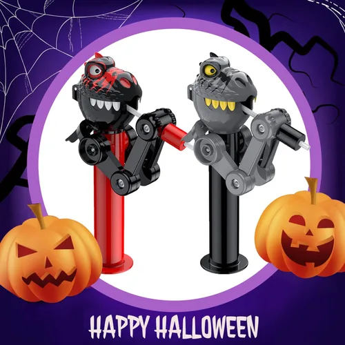 Miniatura 6 de HDLNKAK 2 soportes para piruletas de dinosaurio para niños, estuche de piruletas de Navidad, juguete creativo de prensa para almacenar y regalo