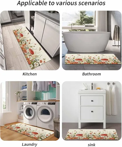 Miniatura 5 de Tapete de baño rústico con hongo para bañera, antideslizante, de secado rápido y absorbente, de tierra de diatomeas, para fregadero de cocina
