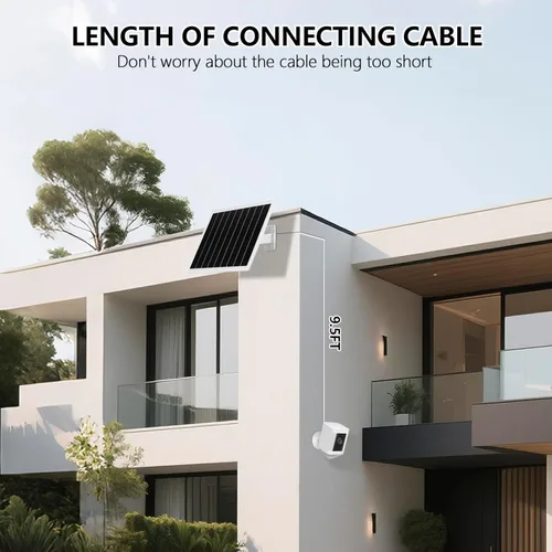 Miniatura 5 de Panel solar de 8 W y 5 V, cargador solar impermeable IP65 para exteriores, puertos micro USB USB-C DC35135, cable de 9.5 pies y soporte ajustable