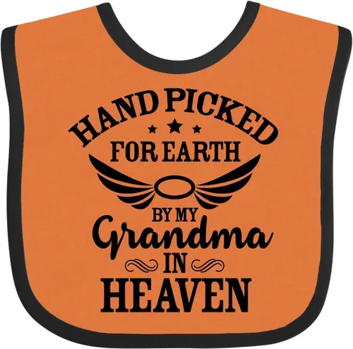 Miniatura 5 de inktastic Handpicked for Earth By My Grandma in Heaven Angel Wings Baby Bib