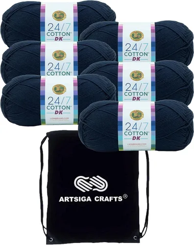 Miniatura 7 de Lion Brand - Hilo de algodón DK Cameo 769-101 (3 madejas, el mismo lote de tinte) DK Light Worsted #3 - Hilo de algodón para ganchillo y tejer
