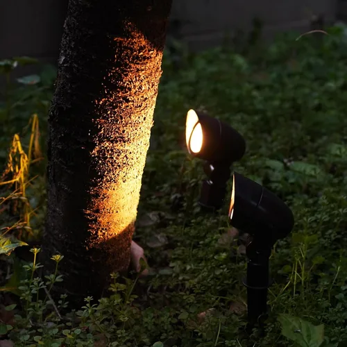 Miniatura 6 de GOODSMANN Kits de reflectores de paisaje de bajo voltaje, 3 W, focos LED para exteriores, 12 V, acabado marrón, 8 unidades, iluminación de paisaje