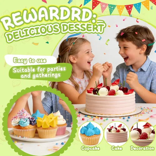 Miniatura 4 de Suuker Juego de boquillas de repostería extra grandes (F02 F06 9FT R22L), boquilla redonda de acero inoxidable, boquillas grandes de estrella