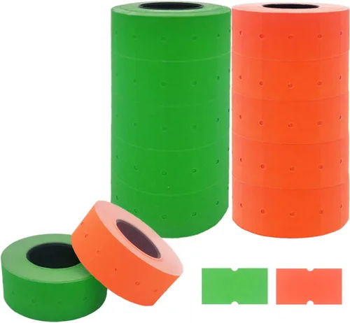 Miniatura 11 de Motex 1 línea en blanco - 10,000 etiquetas verdes en blanco para pistolas de precio y fecha, compatibles con MX-5500 y pistolas Perco de 1 línea