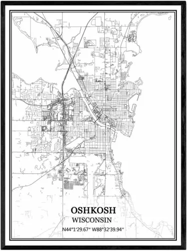 Miniatura 11 de TANOKCRS Kenosha - Póster impreso en lienzo con diseño de mapa de Estados Unidos de Estados Unidos, sin marco, moderno, en blanco y negro, regalo