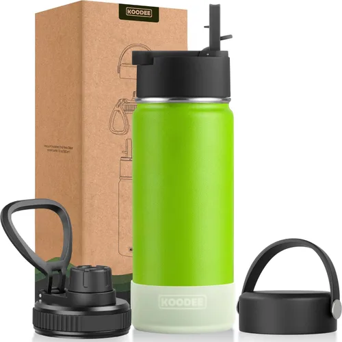 Miniatura 66 de koodee Insulated Water Bottle, 32 oz Stainless Steel Double Wall Vacuum Wide Mouth Sport Bottle with Leakproof Spout Lid (Navy)
