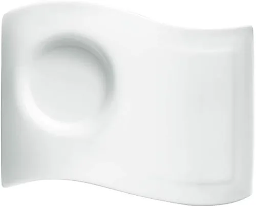 Miniatura 6 de Villeroy & Boch New Wave B&B - Plato para aperitivo, 7 x 6 pulgadas, porcelana premium, color blanco