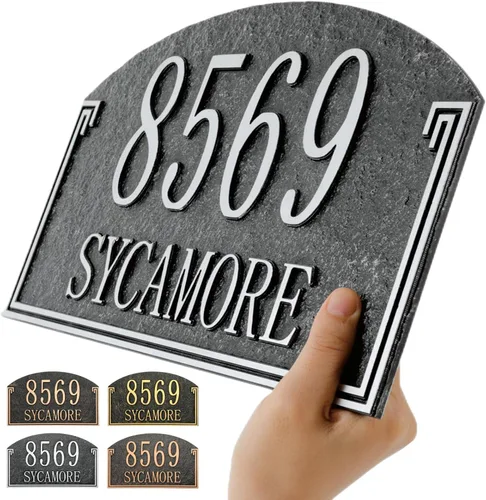 Miniatura 10 de Personalized Address Plaque,Hand-Carved House Number Sign Plaque,Custom Address Numbers for Outside