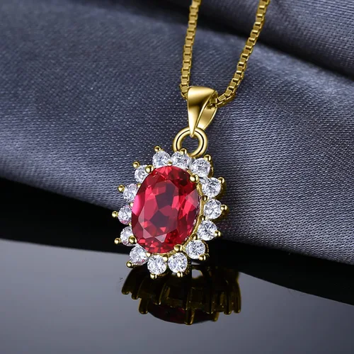 Miniatura 11 de JewelryPalace Princess Diana Kate Middleton Natural Amethyst Citrine Garnet Peridot Topaz Created Ruby Sapphire Simulated Emerald Pendant Necklace