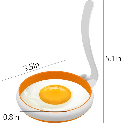 Miniatura 6 de GOYLSER Moldes de silicona para huevos para niños, 4 anillos redondos para huevos, antiadherentes, resistentes al calor hasta 400 °F, fácil de Blanco