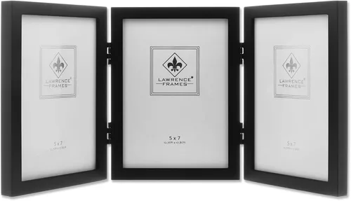 Miniatura 2 de Lawrence Frames Marco de fotos triple negro de madera de 5 x 7 pulgadas (755557T)