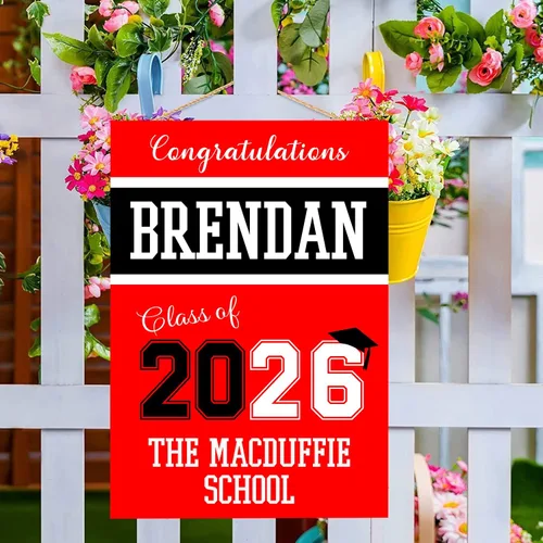 Miniatura 3 de Bandera personalizada de graduación 2026, 2026, letrero de graduación para patio, decoración de bandera de graduación, graduación de secundaria