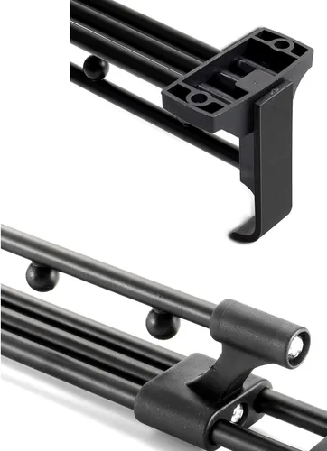 Miniatura 6 de Barra de armario retráctil para armario, barra extraíble negra resistente de 10 pulgadas con tornillos telescópica montada en la parte superior