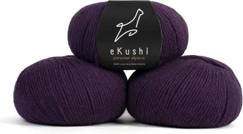 Miniatura 45 de 100% Hilo de Alpaca para Bebé para Tejer y Ganchillo - Juego de 3 Madejas de Hilo Premium DK - Ligero, Hipoalergénico y Térmico Hecho en Perú - N010