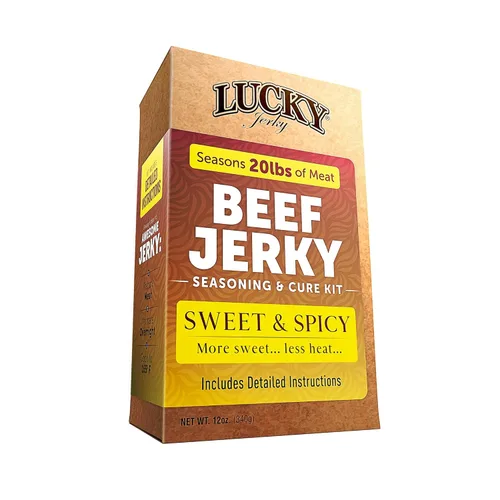 Miniatura 15 de Lucky Jerky Kit de condimento y curación de cecina, paquete de 4 unidades, original, pimiento rojo, teriyaki, condimentado, temporada 80 libras