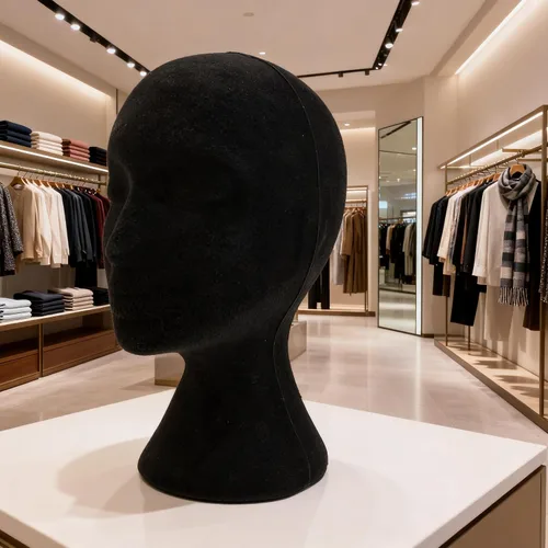 Miniatura 3 de Maniquí de espuma, modelo de cabeza femenina, peluca, sombrero de cabello, maniquí de espuma, color blanco (negro)
