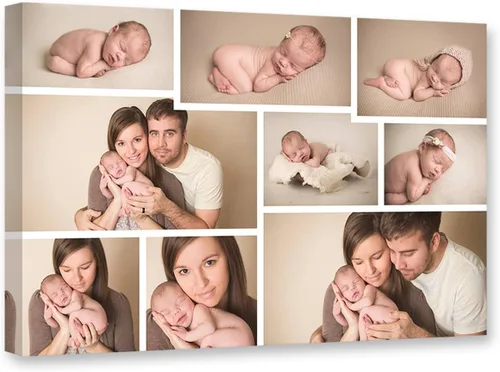 Miniatura 7 de DOARTDO 6 fotos de collage de fotos en lienzo, impresiones en lienzo personalizadas con tu familia, amigos y mascotas, marco de decoración de pared