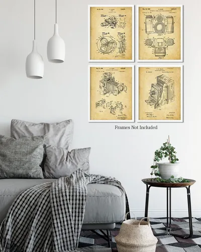 Miniatura 8 de Govivo Patente de cámara antigua: un conjunto de cuatro patentes de equipos de fotografía para decoración de pared impresiones con fondos sepia