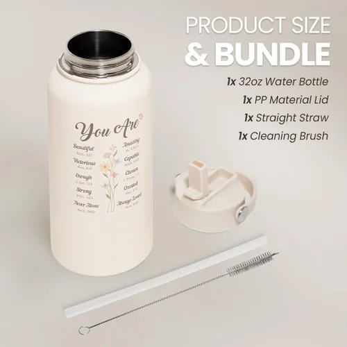Miniatura 3 de Regalos cristianos para mujeres, botella de agua inspiradora de acero inoxidable de 32 onzas con aislamiento con tapa, regalos religiosos para mamá