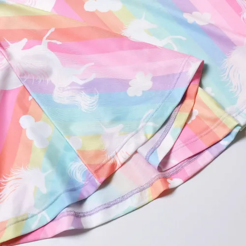 Miniatura 6 de Qpancy Vestidos a juego para muñecas y niñas, trajes de unicornio de manga larga, ropa de algodón