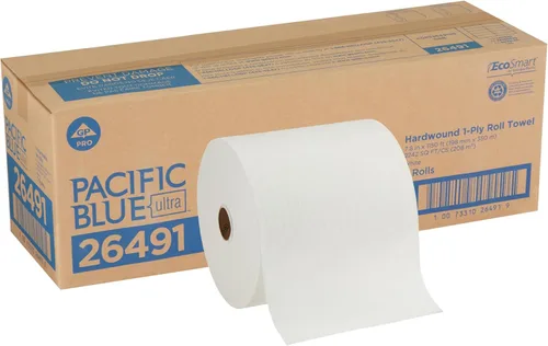 Georgia-Pacific Blue Ultra - Rollos de toallas de papel reciclado de alta capacidad de 8 pulgadas por GP PRO (Georgia-Pacific), color blanco, 26491,