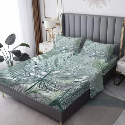 Miniatura 9 de NOGAWA Lily Sheets California King, juego de sábanas y fundas de almohada con estampado de flores 3D, sábanas y fundas de almohada de microfibra
