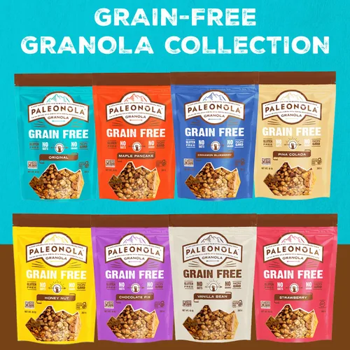 Miniatura 6 de Paleonola Granola original sin granos, bolsa resellable de 10 onzas (paquete de 3) – Granola paleo de proteína sin grano mezclada con coco seco